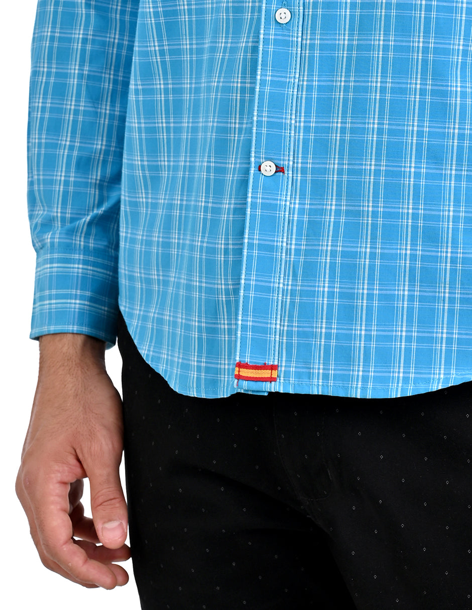 Camisa a cuadros manga larga