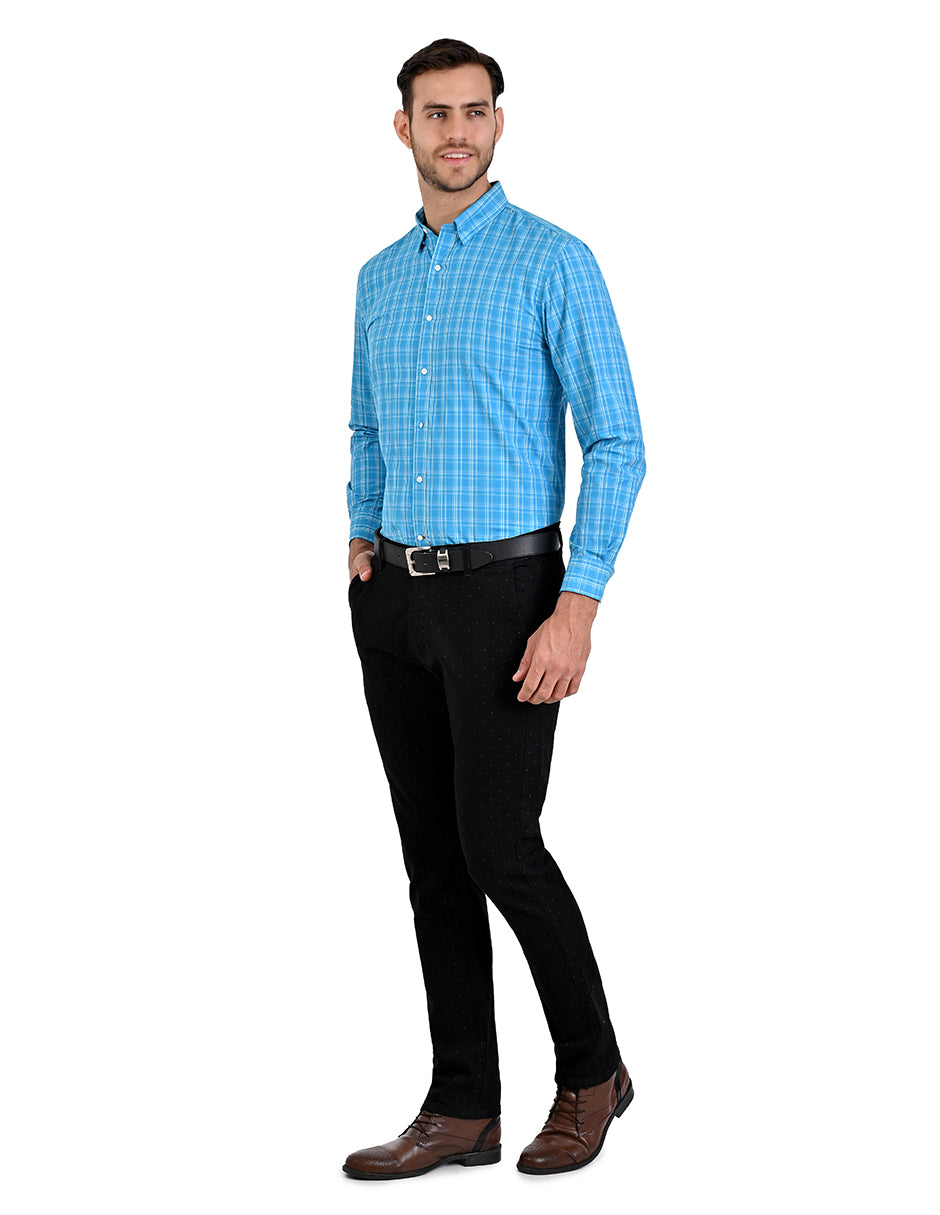 Camisa a cuadros manga larga