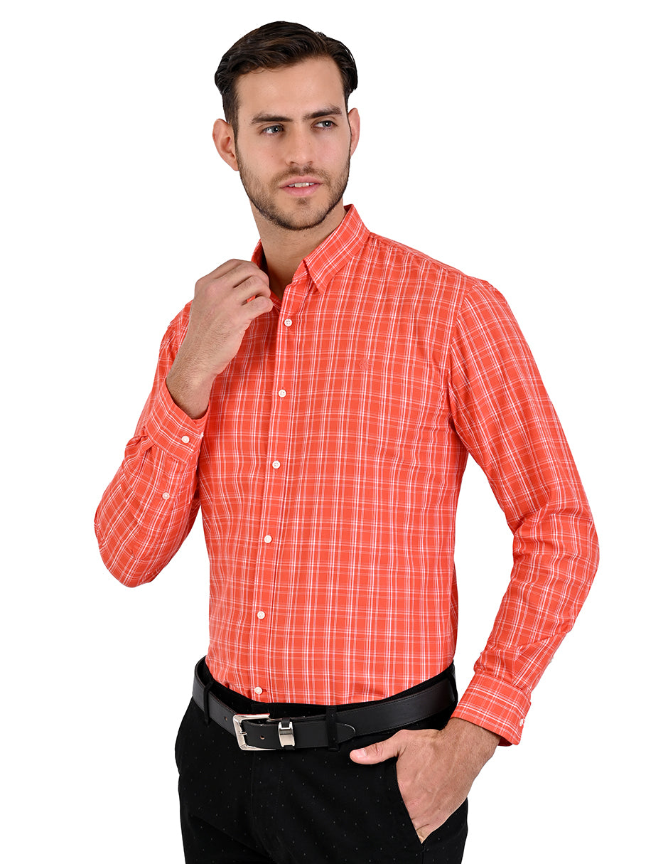 Camisa salmón a cuadros
