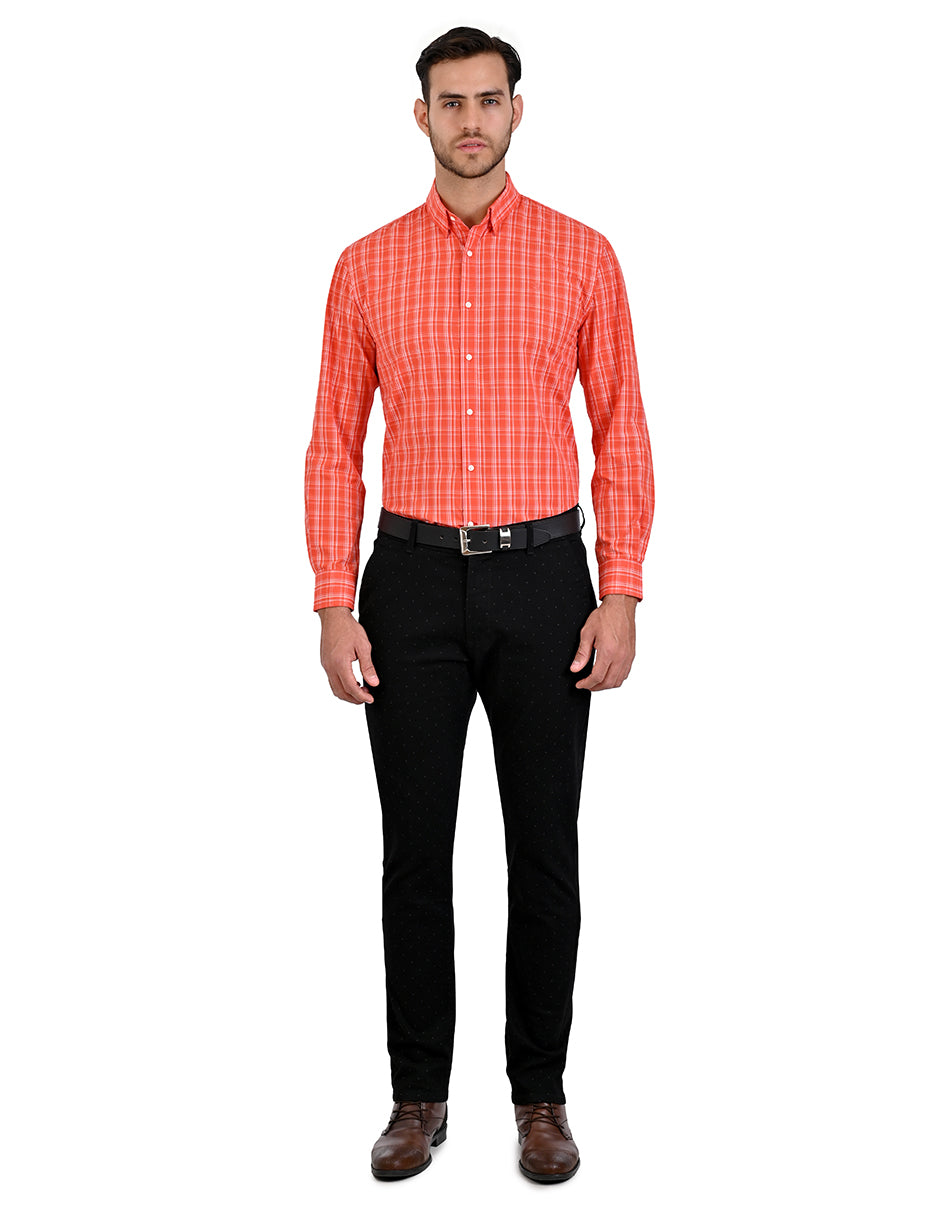 Camisa salmón a cuadros