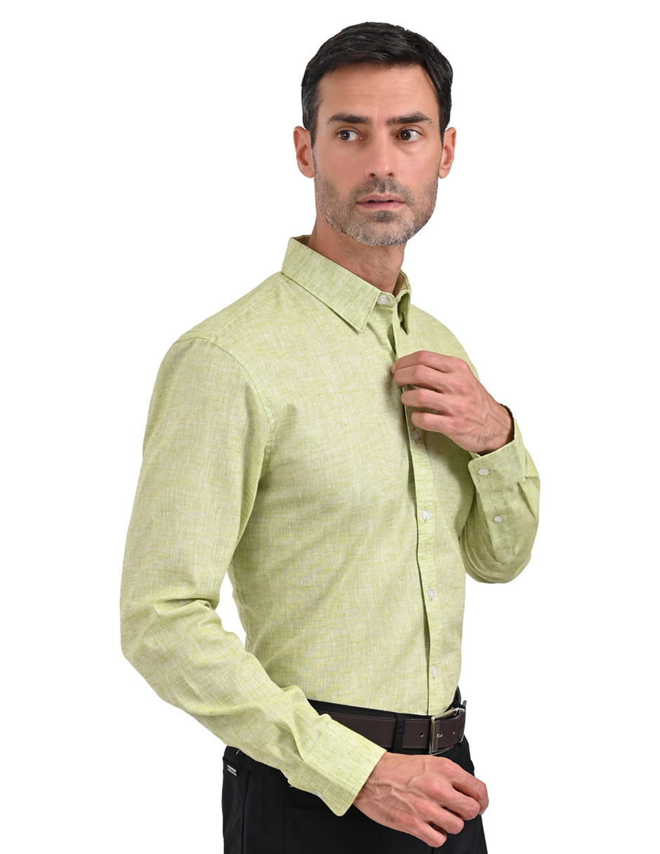 Camisa manga larga preteñida