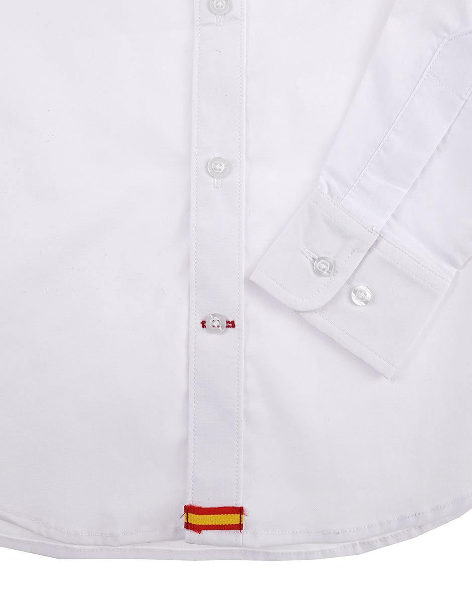 Camisa Blanca Lisa niño- Manga Larga