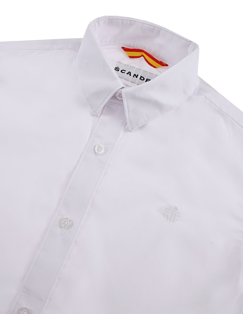 Camisa Blanca Lisa niño- Manga Larga