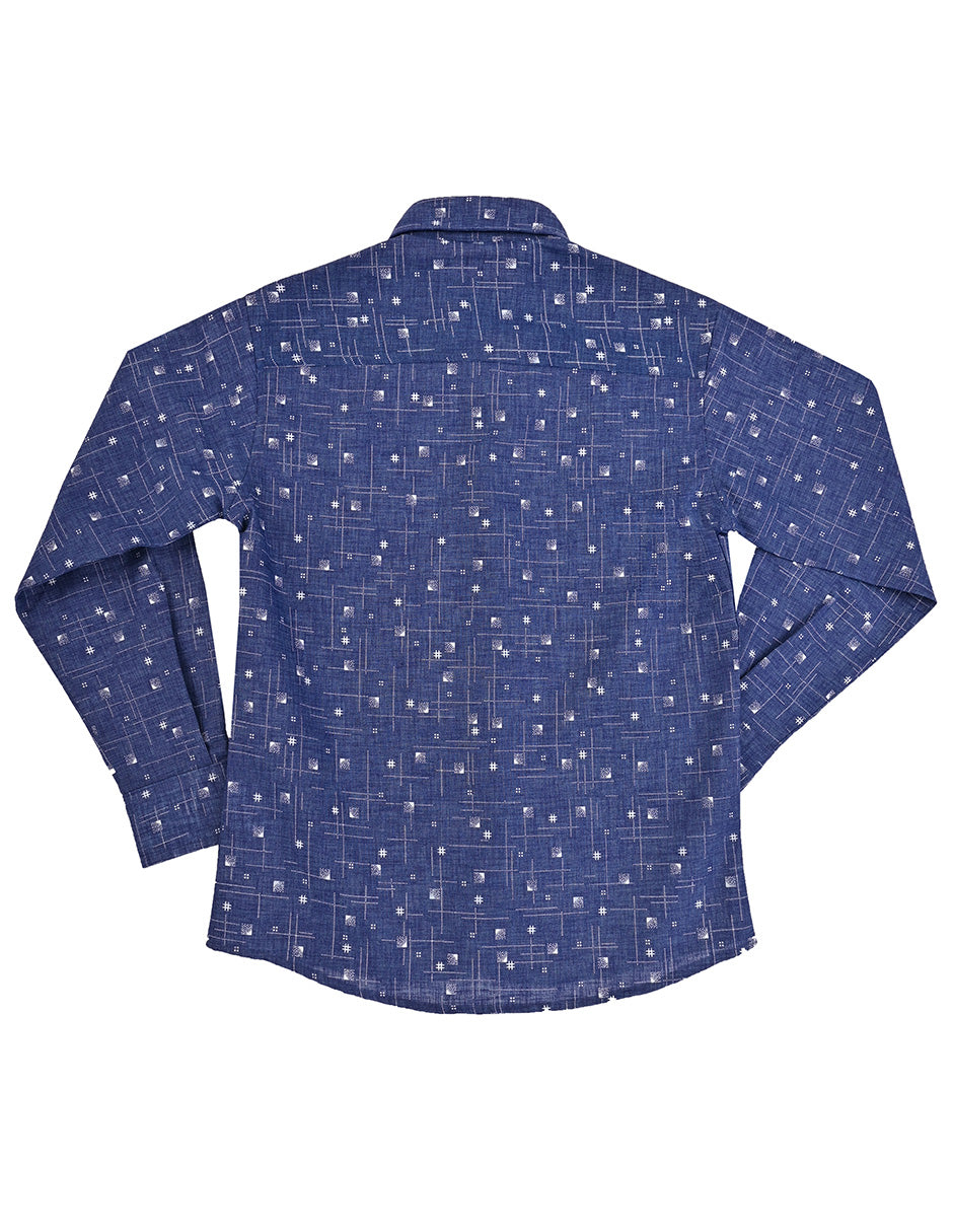 Camisa azul niño-diseños en blanco