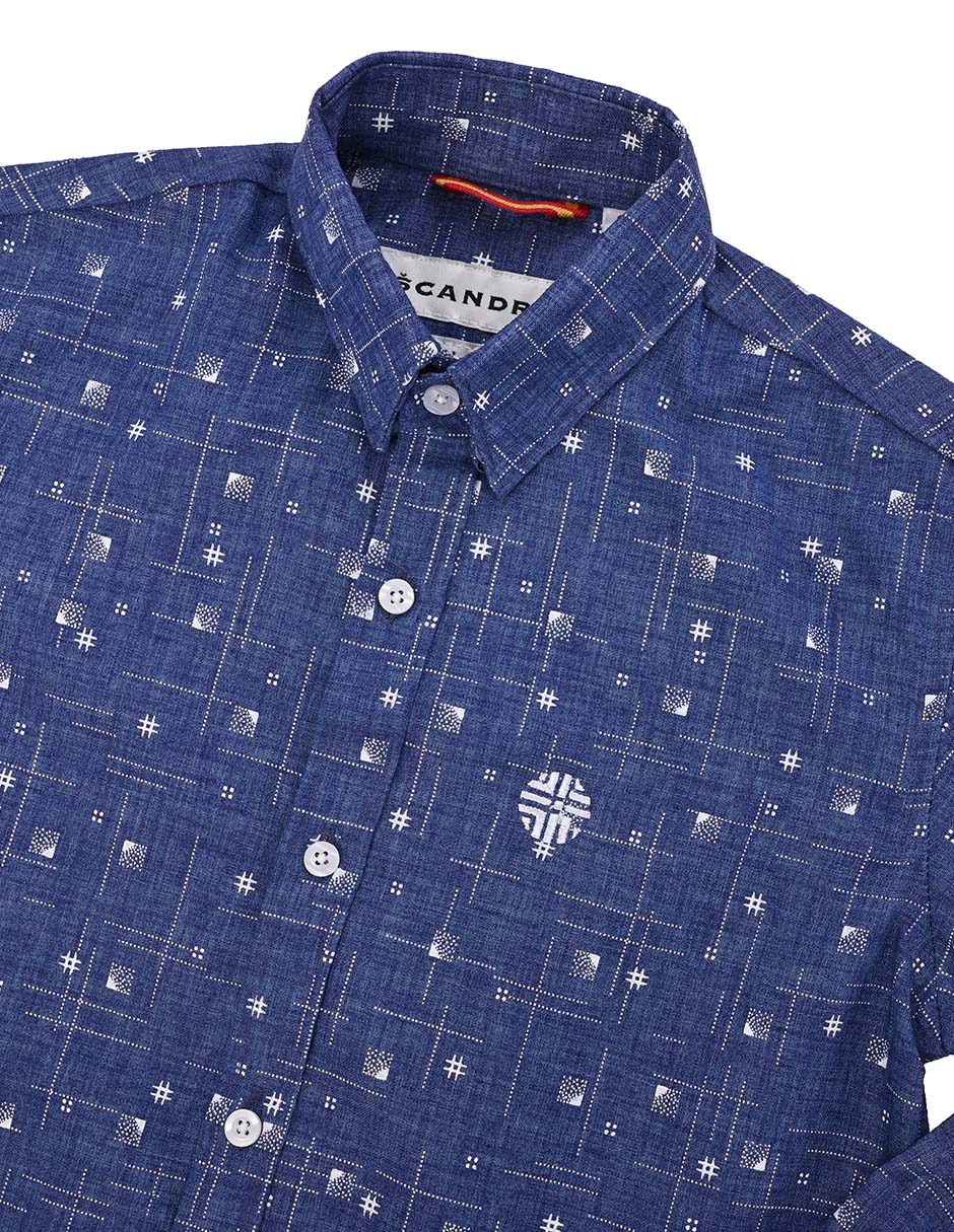 Camisa azul niño-diseños en blanco