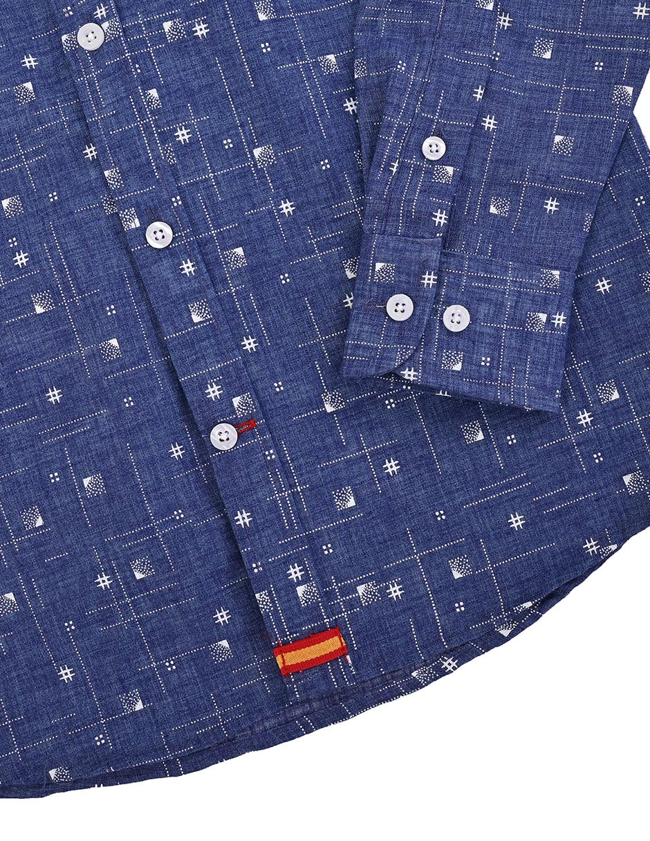 Camisa azul niño-diseños en blanco