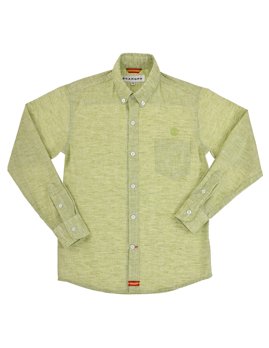 Camisa verde claro jaspeado niño -ML