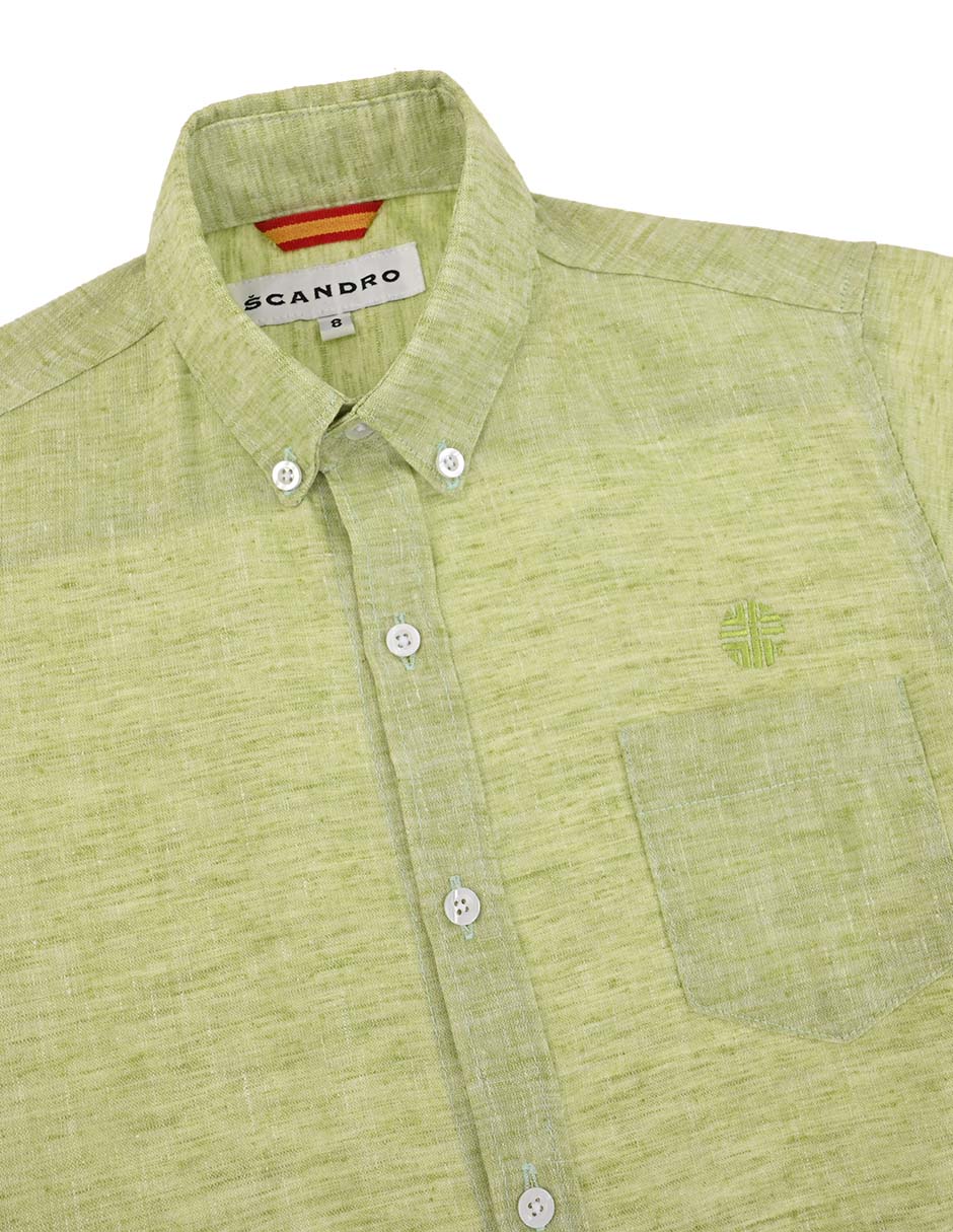 Camisa verde claro jaspeado niño -ML