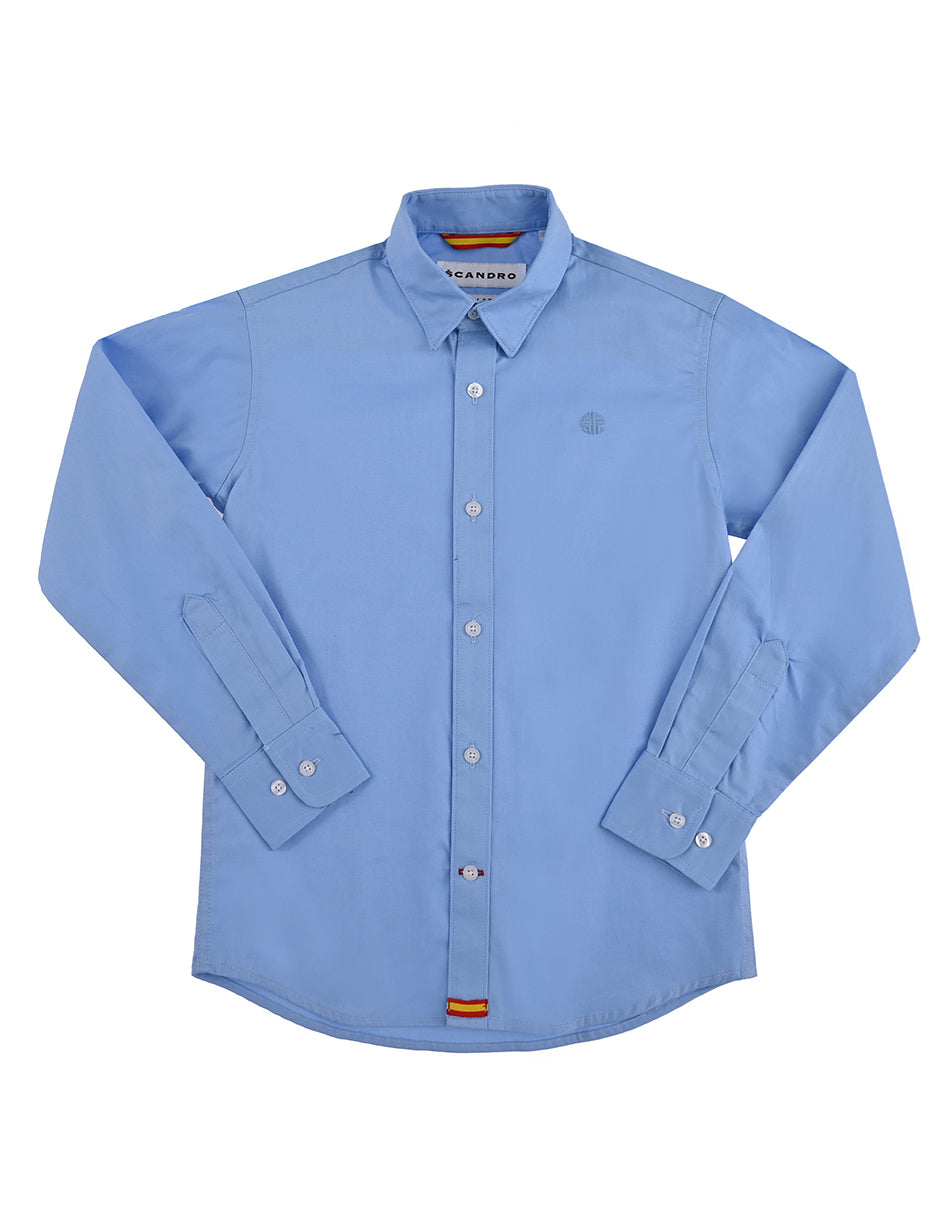 Camisa azul claro clásica- niño ML