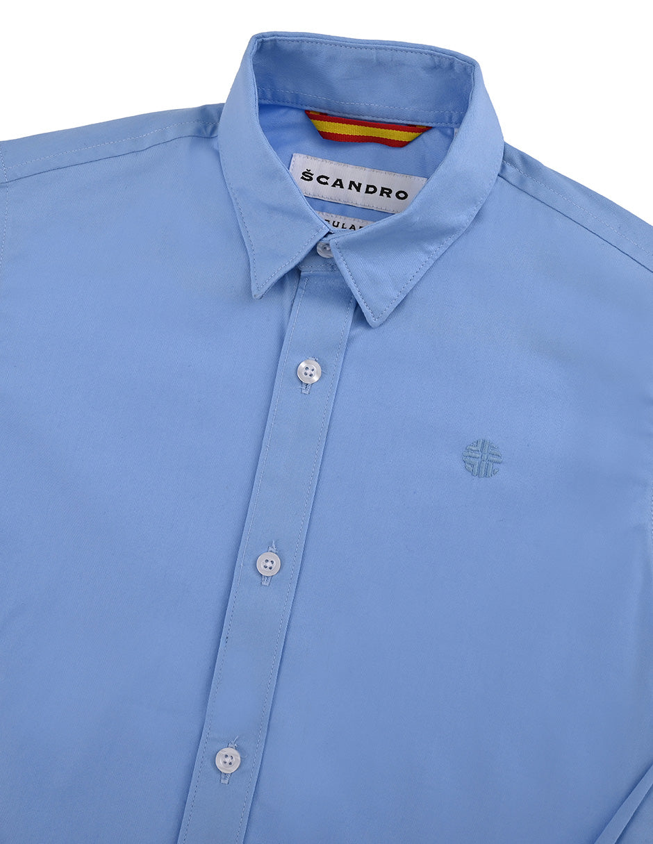 Camisa azul claro clásica- niño ML