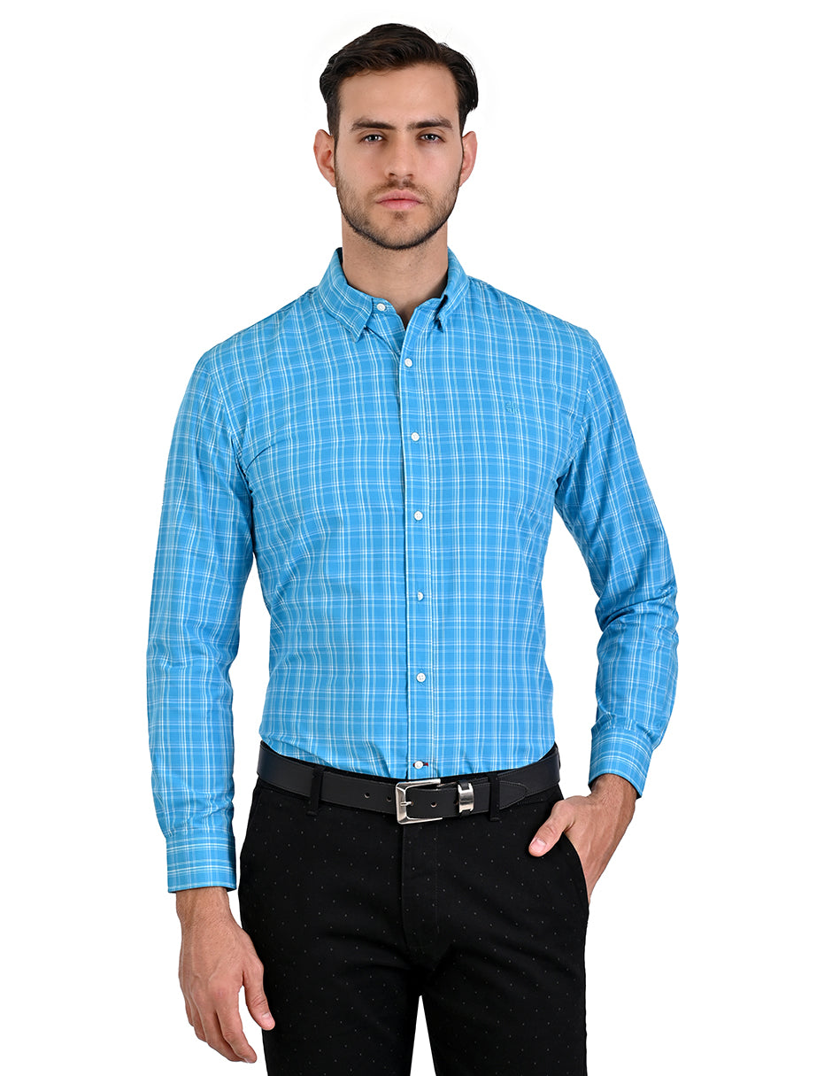 Camisa a cuadros manga larga