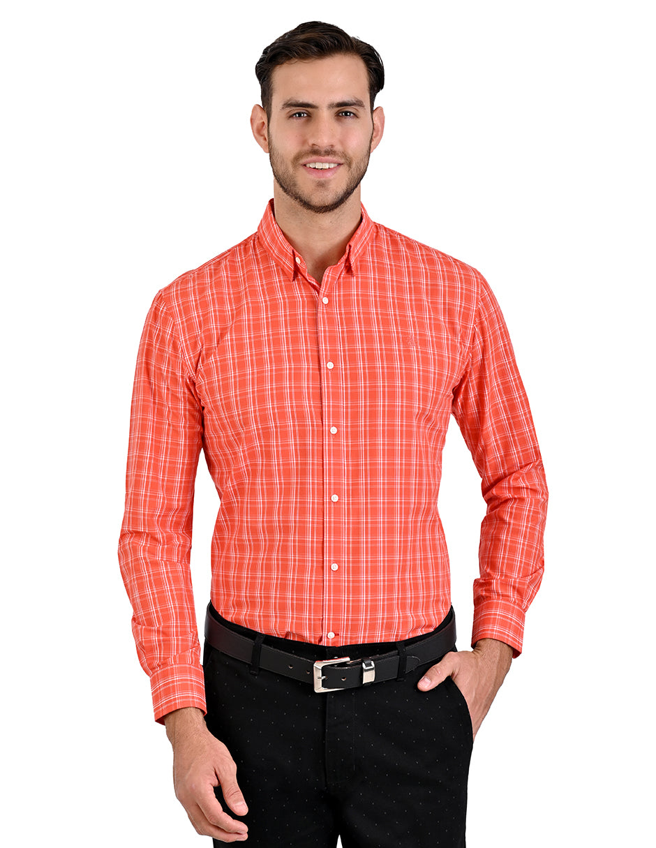 Camisa salmón a cuadros