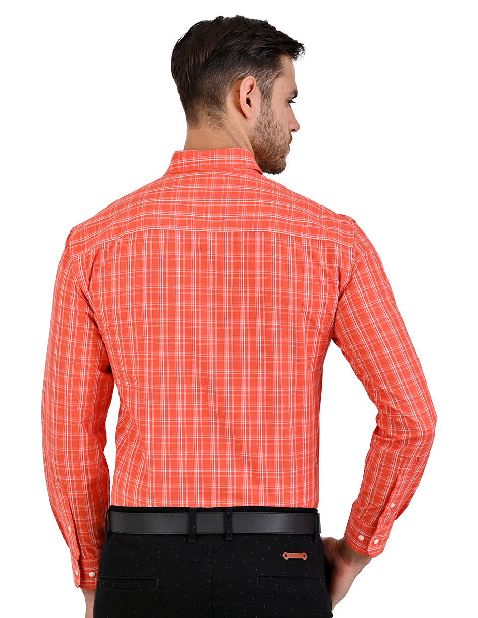 Camisa salmón a cuadros