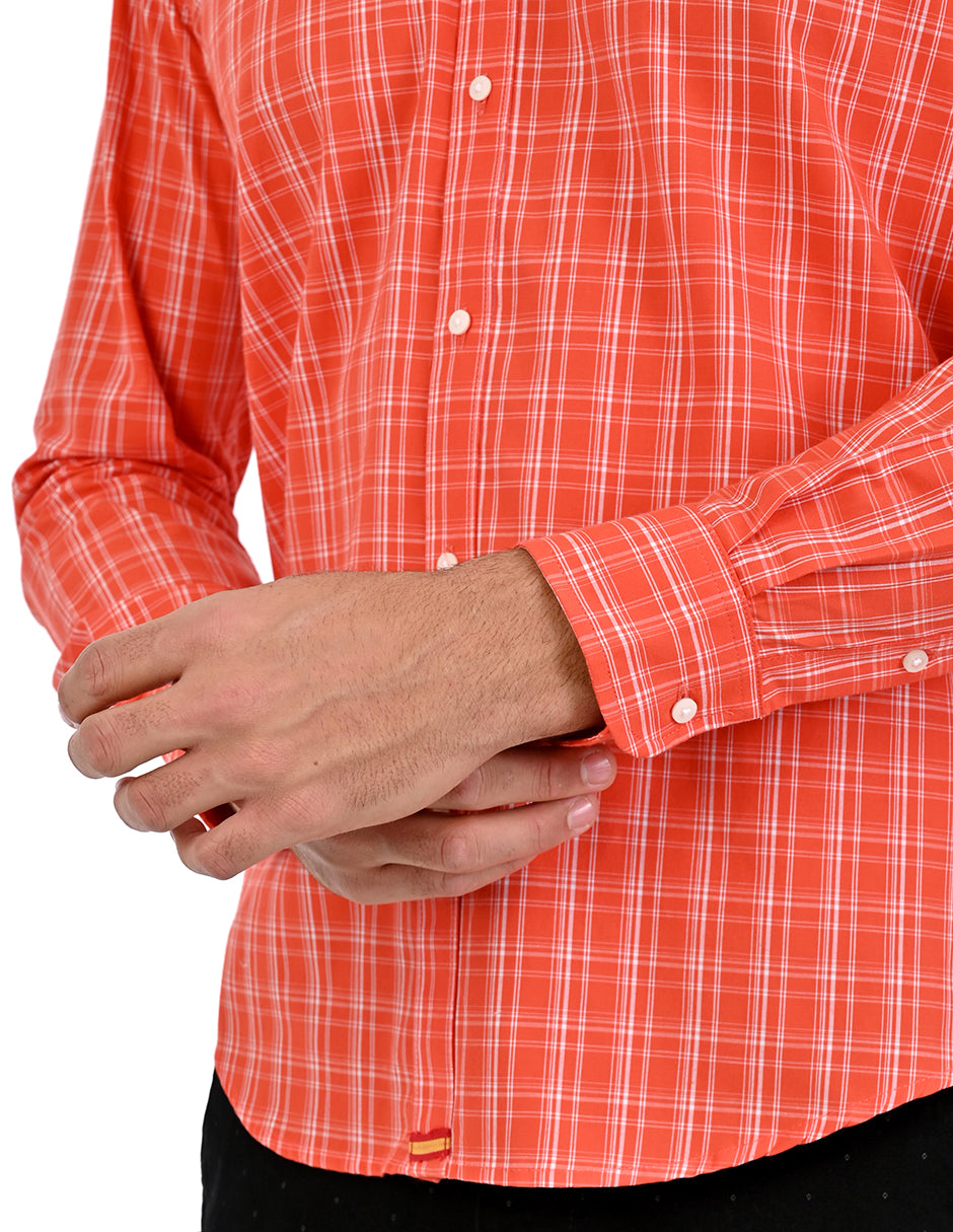 Camisa salmón a cuadros