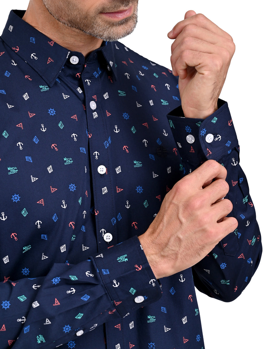 Camisa Manga Larga con pequeños motivos