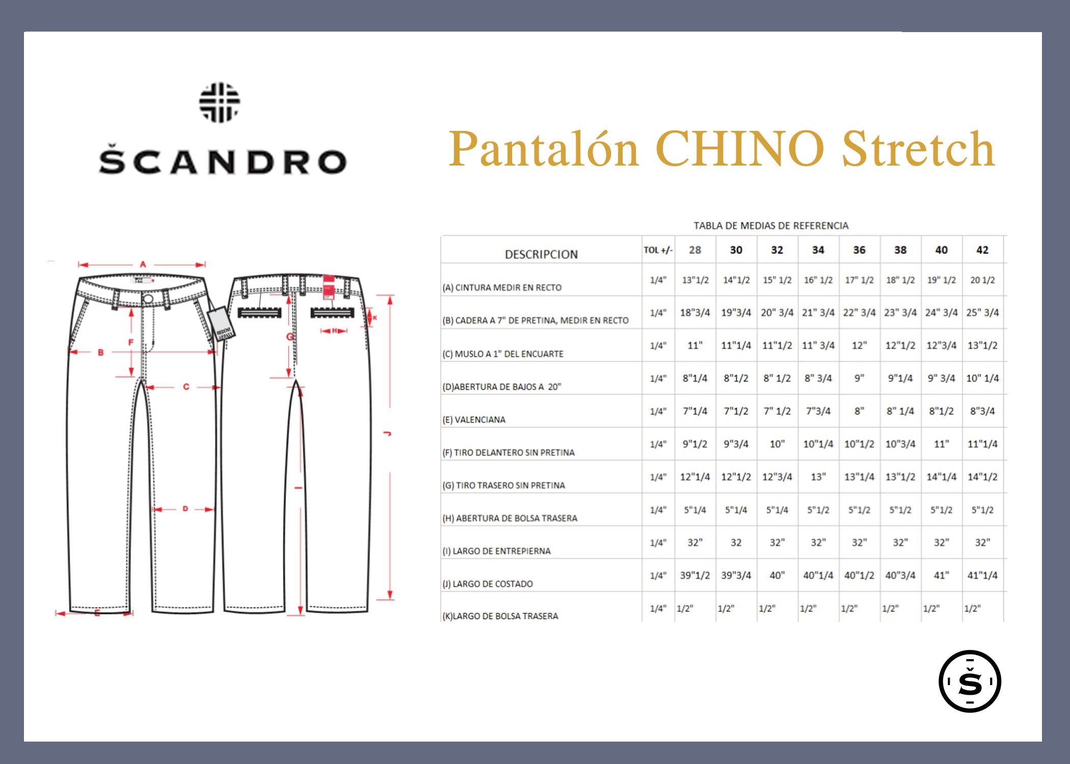 Pantalón Chino Clásico Claros